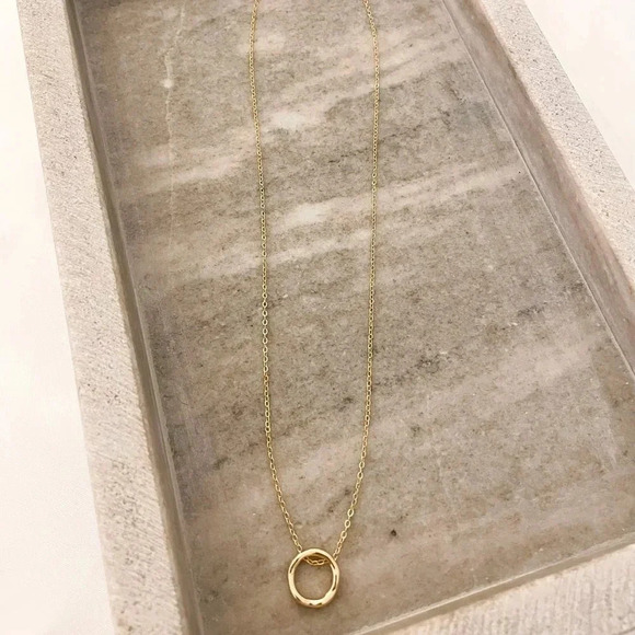 925 Sterling Silver Geometric Modern Round Circle Pendant Necklace - Picture 4 of 6